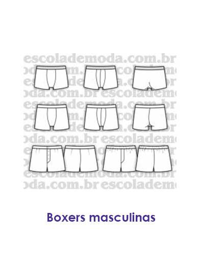 Moldes de boxers masculinas - moda íntima