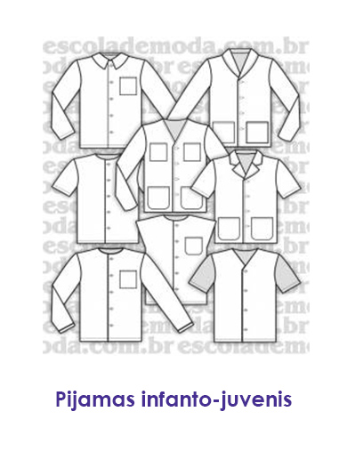 Moldes de pijamas infanto-juvenis