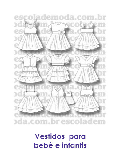 Moldes de vestido para bebês e infantis