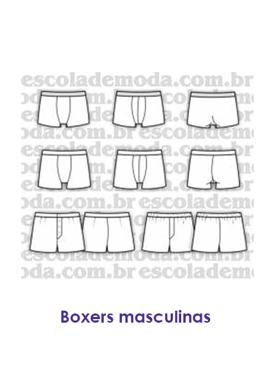 Moldes de boxers masculinas