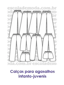 Moldes de calças para agasalhos infanto-juvenis - EMP Escola de Moda Profissional