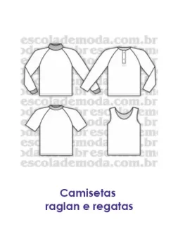 Moldes de camisetas raglan e regatas - EMP Escola de Moda Profissional