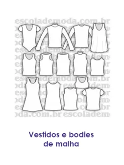 Moldes de vestidos e bodies de malha para confecção - EMP Escola de Moda Profissional